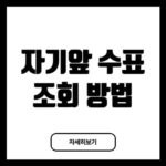 자기앞수표 조회 국민 우리 은행 인터넷뱅킹 조회